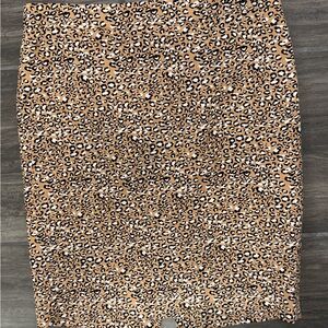 J. Crew Leopard Print Pencil Skirt - Tan and Black